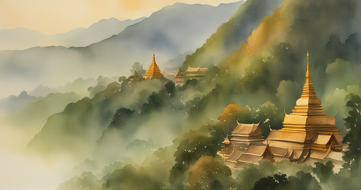 Chiang Mai temples and mountains