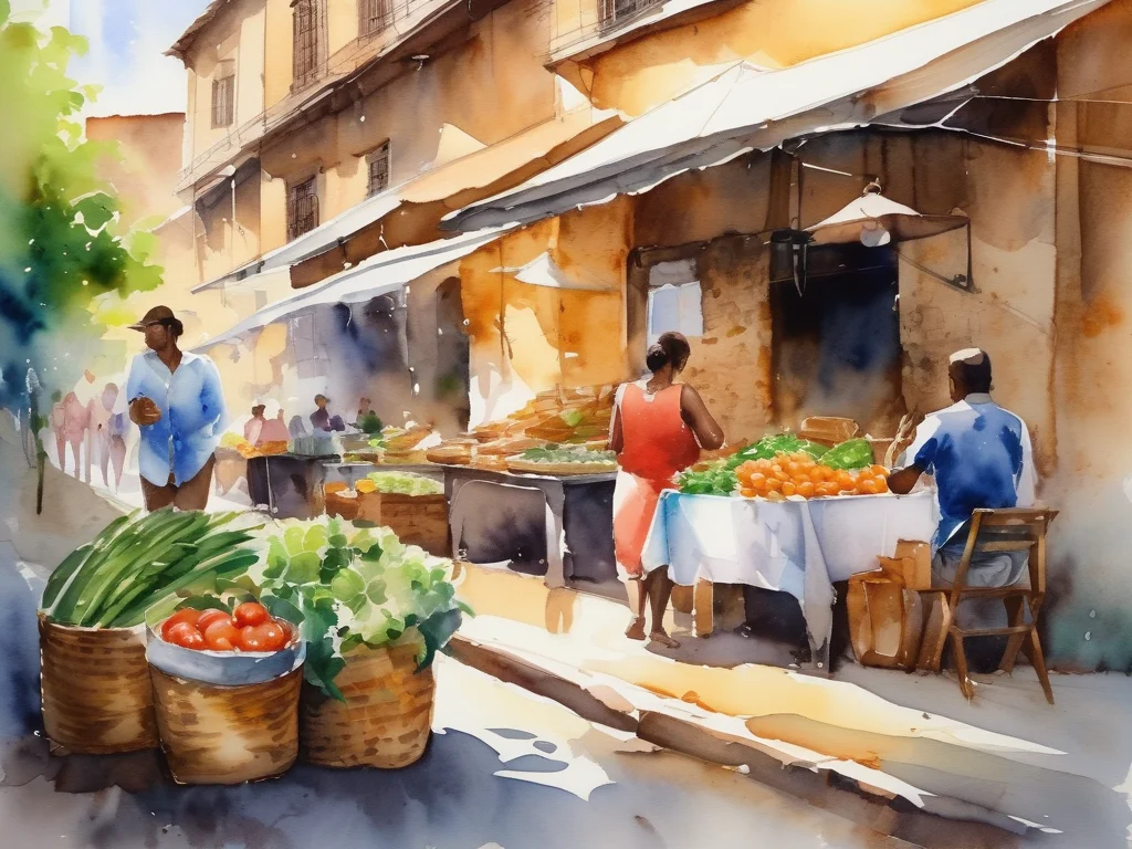 Budget food strategies - watercolor illustration