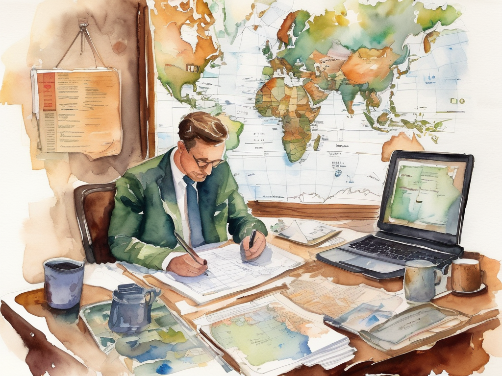 Person planning digital nomad journey with checklist and world map