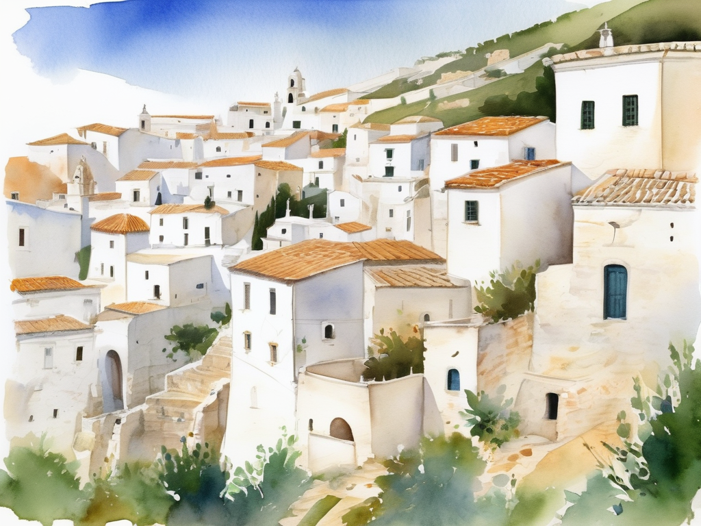 White-washed buildings cascading down Ostuni's hillside
