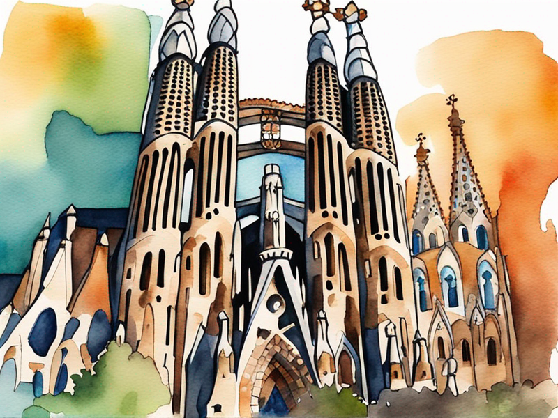 Sagrada Família towers in Barcelona with intricate Gaudí architecture and colorful details