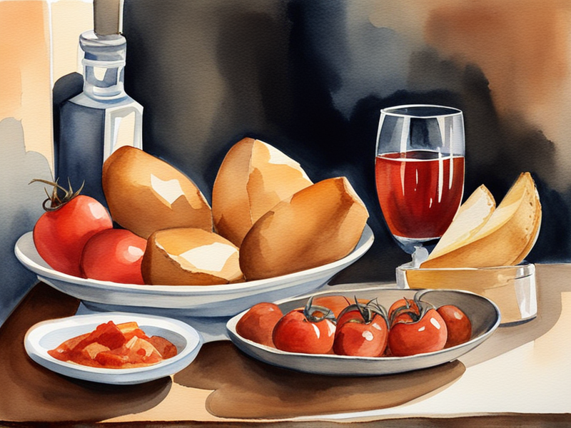 Traditional Barcelona tapas spread with vermouth and local specialties