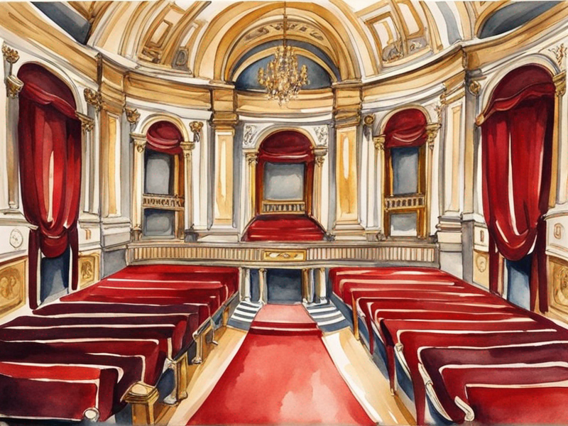 La Scala opera house interior in Milan with red velvet and golden details