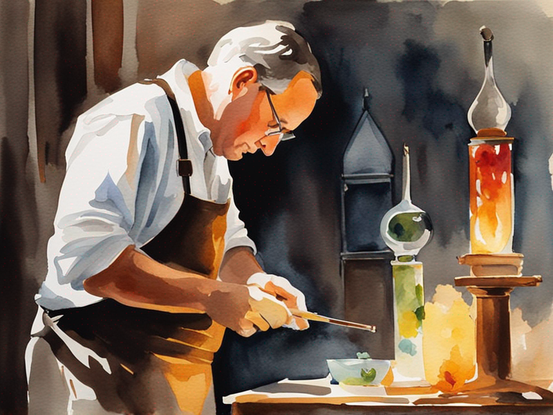 Master glassblower crafting traditional Murano glass piece in historic furnace