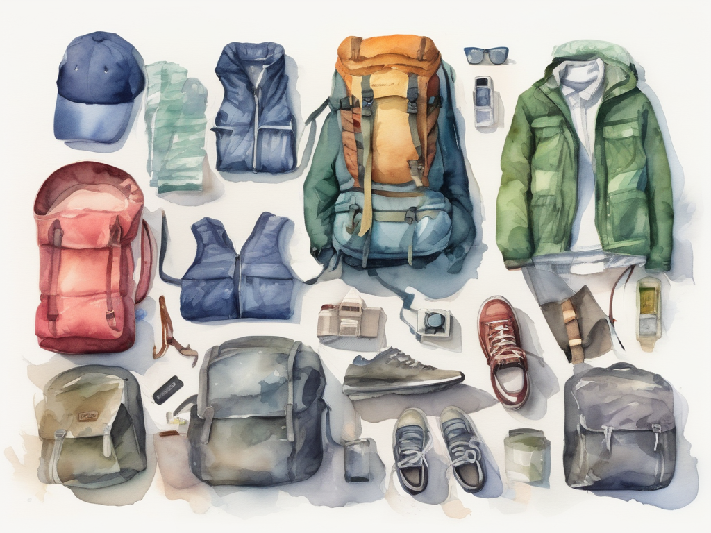North America packing essentials - layered clothing, weather gear, and versatile items