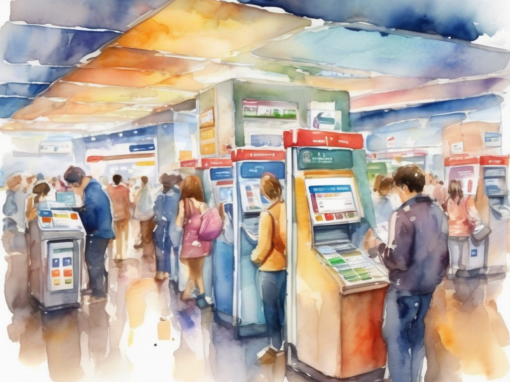 Local SIM cards at international airport kiosk