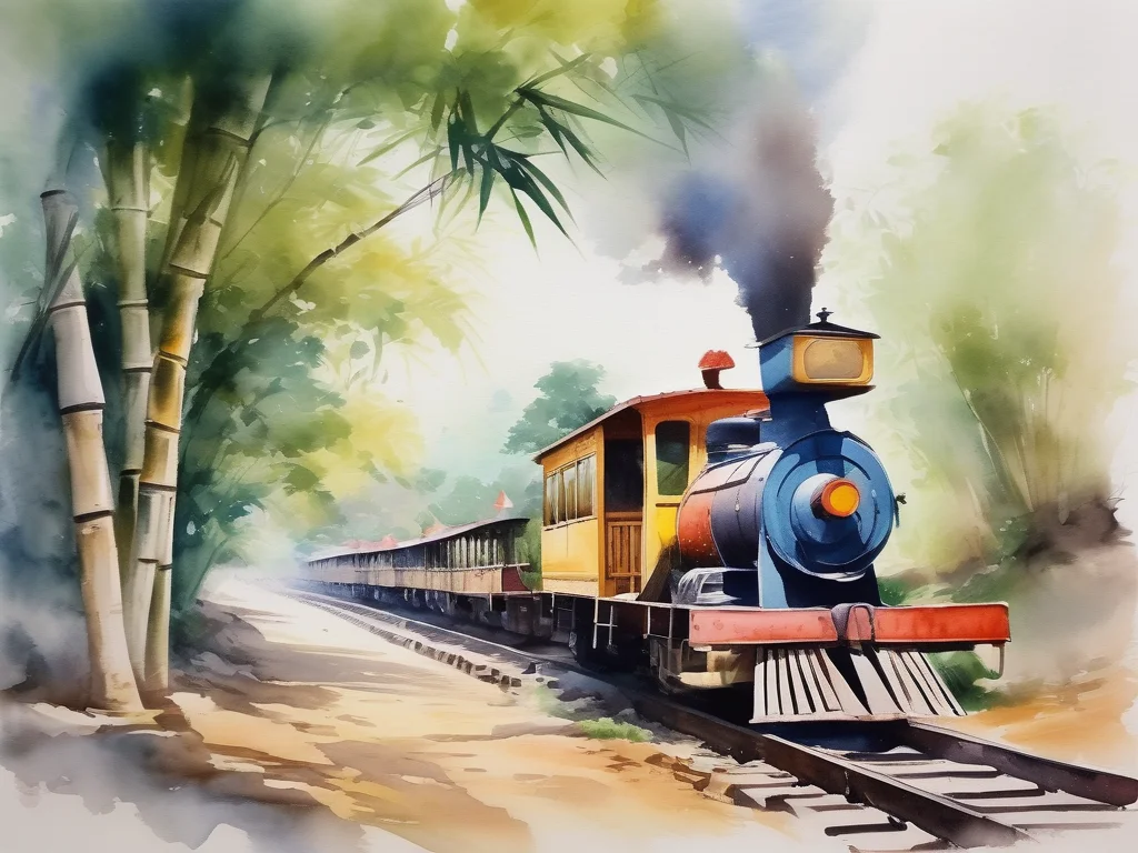 Battambang Cambodia watercolor painting