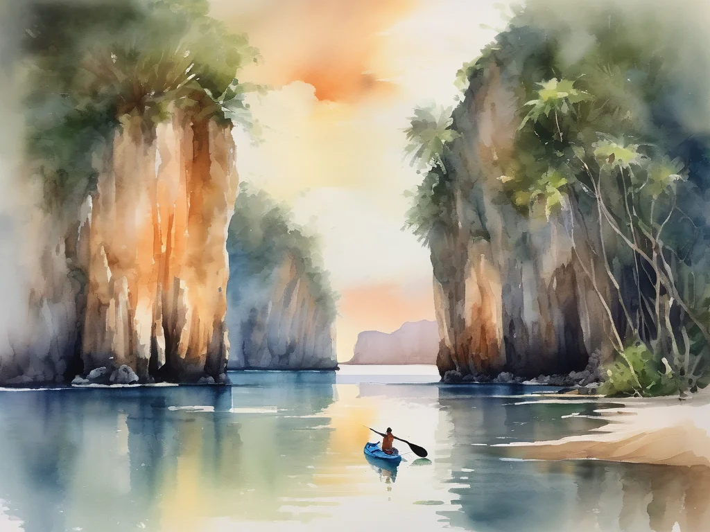 Caramoan Islands Philippines watercolor painting
