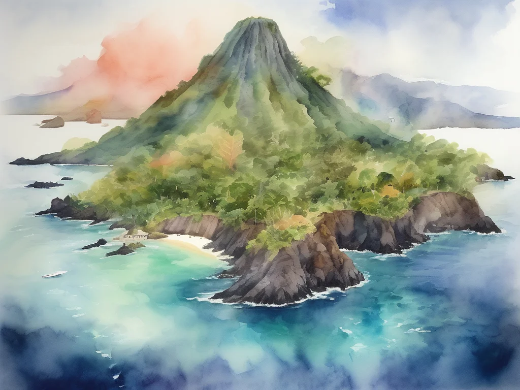Pulau Weh Indonesia watercolor painting