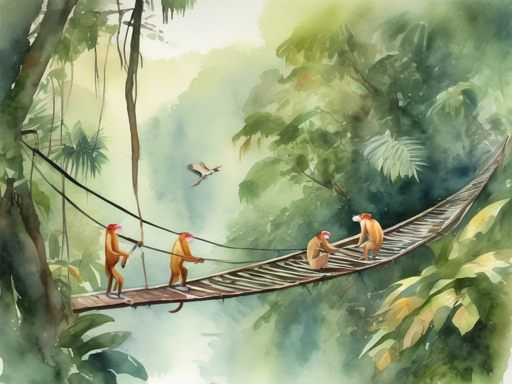 Ulu Temburong National Park Brunei watercolor painting